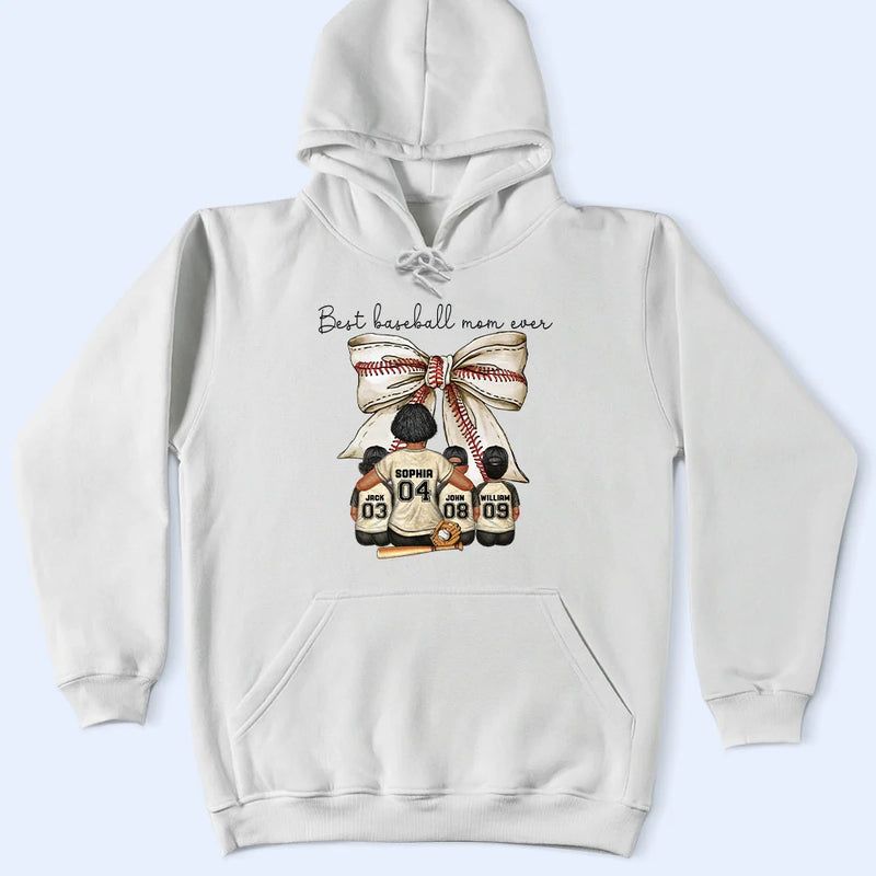 Gift For Mother,Baseball,Sport Mom,Happy - Best Baseball Mom Ever Coquette Bow - Personalized T Shirt