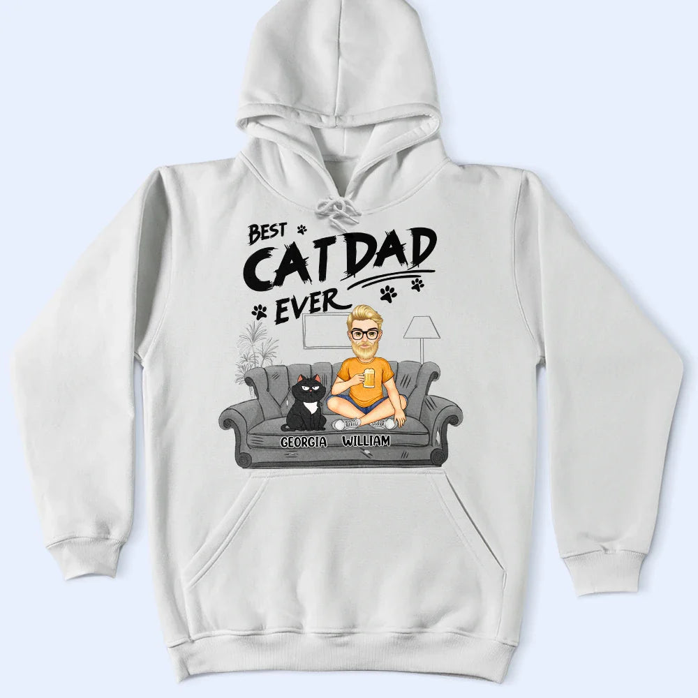 Cat Dad, Cat Lovers, Funny - Best Cat Dad Ever - Personalized T Shirt