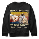 Funny,Cat Lovers,Pet Lovers,Cat Dad - Best Cat Dad Ever Just Ask Funny Cartoon - Personalized T Shirt