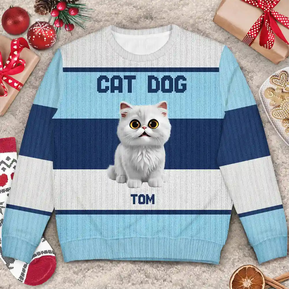 Cat Lovers,Pet Lovers,Funny - Best Cat Mom Ever Funny 3D Cute Cats - Personalized Unisex Ugly Sweater