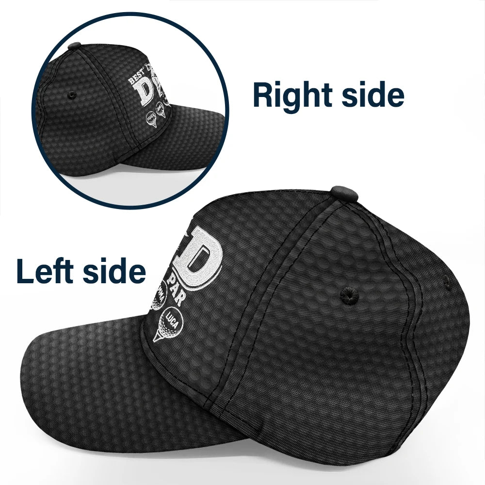 Gift For Father,Gift For Grandpa,Golf,Top Market,Non-Eng,Icon,Proud - Best Dad By Par Golf Ball - Personalized Classic Cap