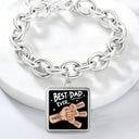 Gift For Father,Parents,Gift For Mother,Happy,Gift For Husband,Gift For Wife,Gift For Grandpa,Gift For Grandma - Best Dad Ever - Personalized Charm Bracelet