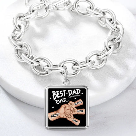 Best Dad Ever - Personalized Charm Bracelet