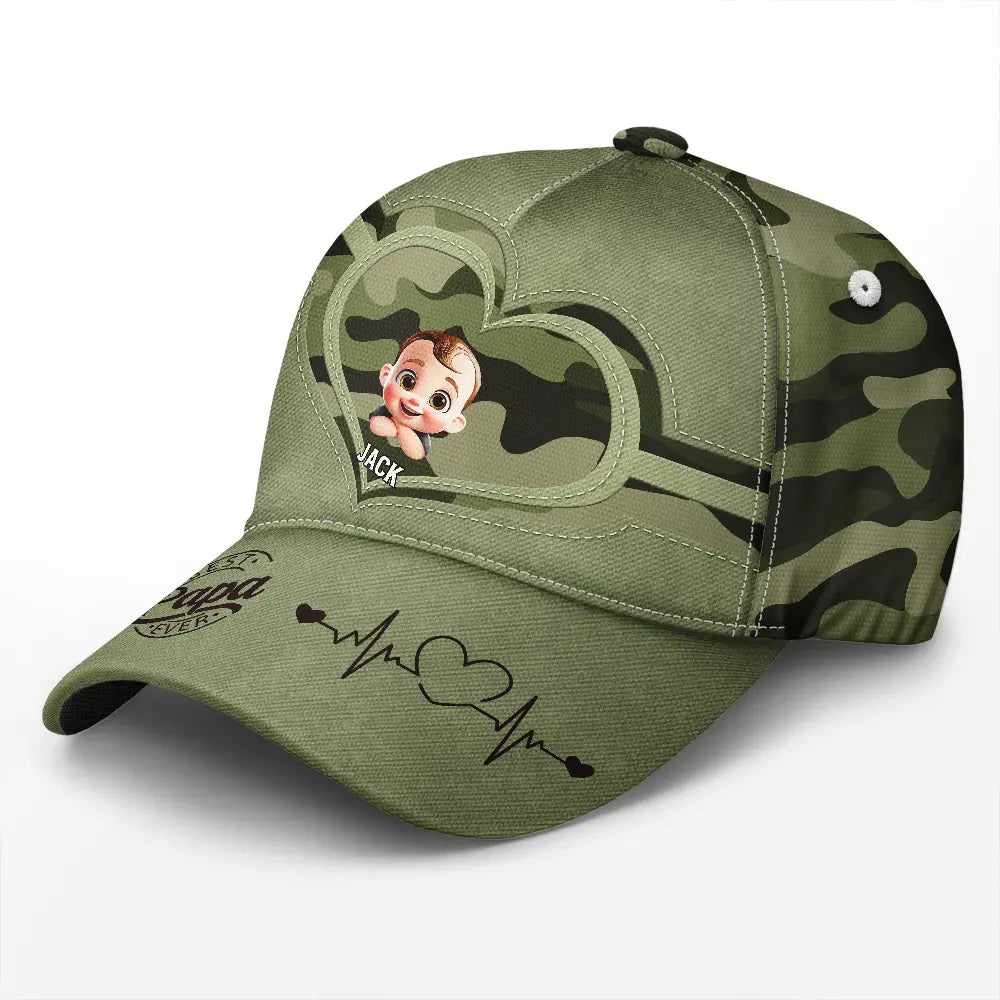 Gift For Father,Happy,Gift For Grandpa - Best Dad Ever 3d Cartoon Kids - Personalized Classic Cap