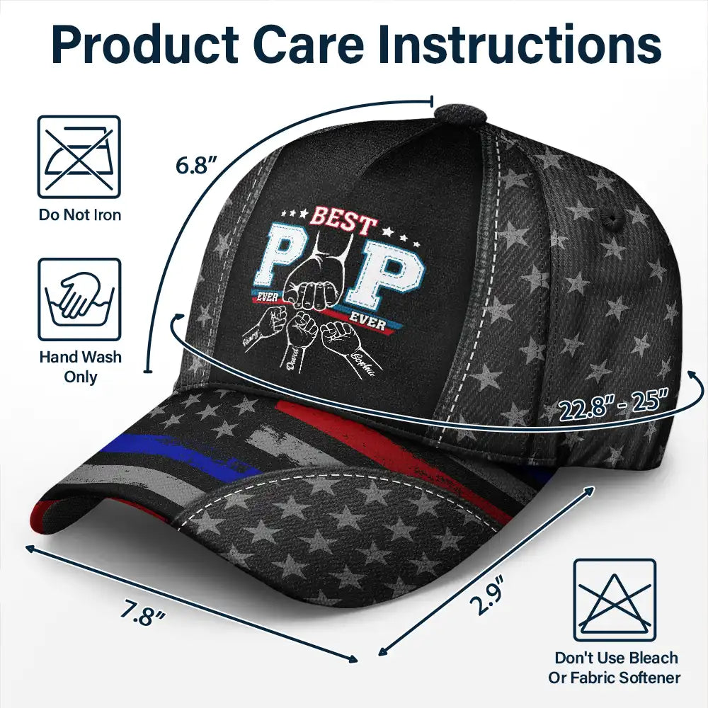 Gift For Father,Independence Day,Happy,Icon - Best Dad Ever Ever Kid Hand Punch - Personalized Classic Cap