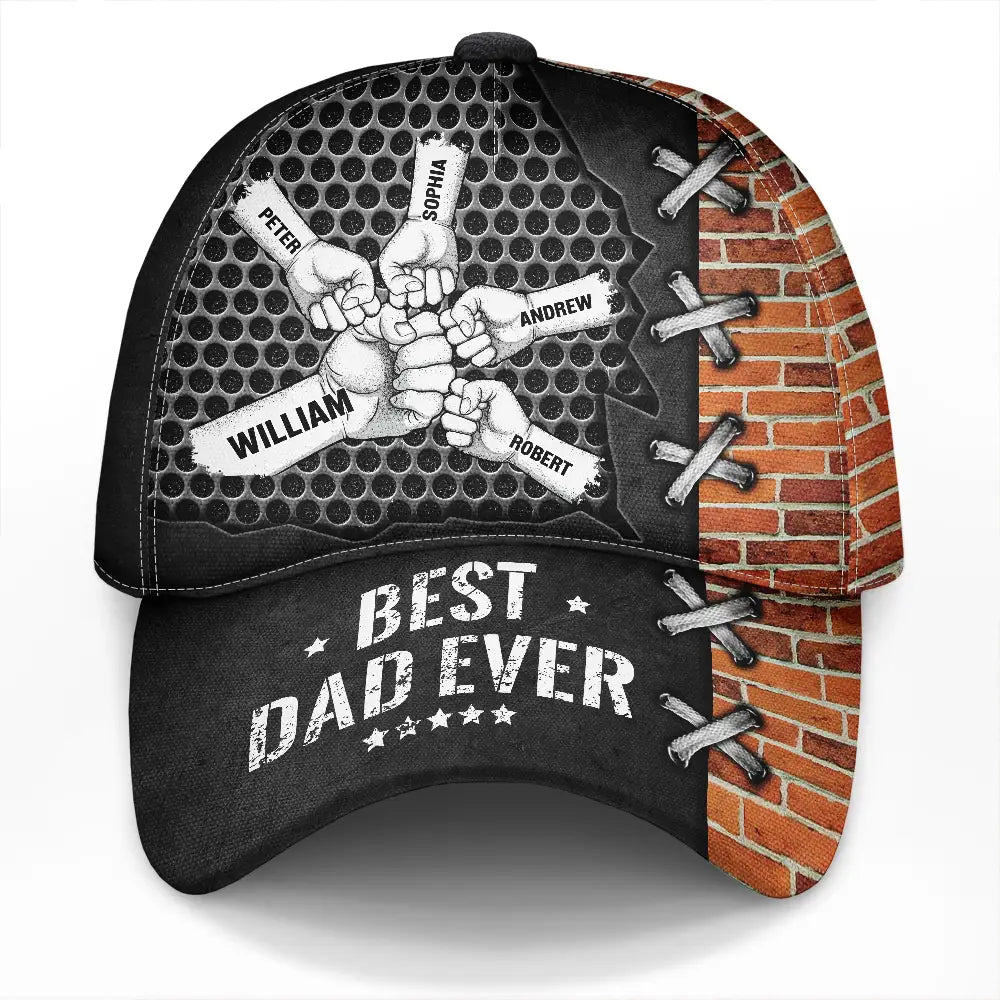 Best Dad Ever Fist Bump Silver - Personalized Classic Cap