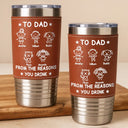 Gift For Father,Gift For Grandpa,Happy - To Dad From The Reasons You Drink - Personalized Leather Tumbler