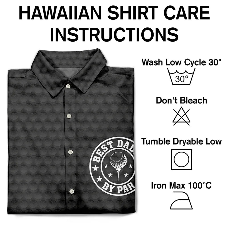 Gift For Grandpa,Gift For Father,Golf,Non-Eng,Icon,Proud - Best Dad Grandpa By Par Golf Clubs - Personalized Hawaiian Shirt