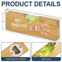 Gift For Father,Gift For Grandpa - Best Dad Grandpa Ever Fist Bump - Personalized Bottle Opener Wood Level
