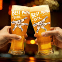 Gift For Grandpa, Gift For Father, Happy - Best Dad Grandpa Ever Kid Fist Bump - Personalized Pilsner Glass