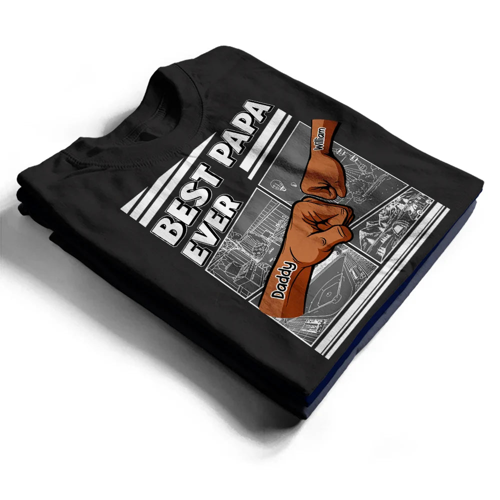 Gift For Father - Best Dad Grandpa Hand Punch Side View - Personalized T Shirt