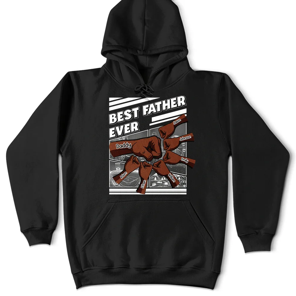 Gift For Father - Best Dad Grandpa Hand Punch Side View - Personalized T Shirt