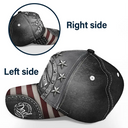Gift For Grandpa,Gift For Father,Independence Day,Icon,Proud - Best Dad Papa Ever Metal Effect Hand Punch - Personalized Classic Cap