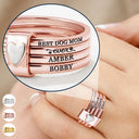 Dog Lovers,Pet Lovers,Cat Lovers,Dog Mom,Cat Mom,Pet Mom,Love - Best Dog Cat Mom Ever - Personalized Heart Stacking Rings