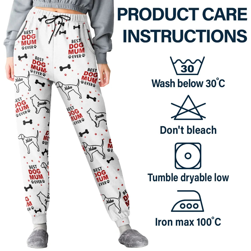 Pet Lovers,Pet Mom,Pet Dad,Dog Lovers,Dog Mom,Dog Dad,Love - Best Dog Dad Dog Mom Pattern - Personalized Pajama Pants