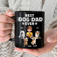 Pet Lovers,Pet Dad - Best Dog Dad Ever 3D Effect - Personalized Black Mug