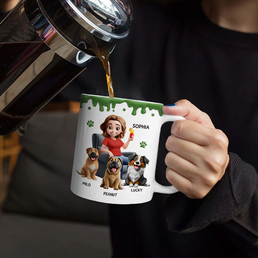 Happy,Gift For Wife,Gift For Women,Dog Mom,Dog Lovers,Pet Lovers,Gift For Mother,Gift For Yourself - Best Dog Mom Ever 3D Effect - Personalized White Edge-to-Edge Mug