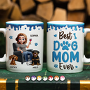 Happy,Gift For Wife,Gift For Women,Dog Mom,Dog Lovers,Pet Lovers,Gift For Mother,Gift For Yourself - Best Dog Mom Ever 3D Effect - Personalized White Edge-to-Edge Mug
