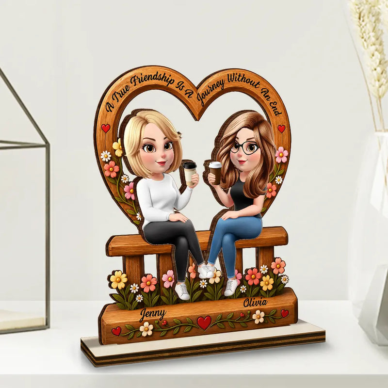 Gift For Bestie, Sentimental, Vector - Best Friends Are The Family We Choose - Personalized Custom Shaped Wooden Plaque