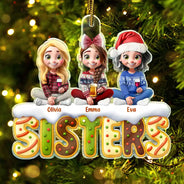 Gift For Bestie,Happy - Bestie Sister Cake Cookie Tree - Personalized Custom Shaped Acrylic Ornament