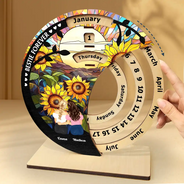 Gift For Bestie, Happy, Christmas - Bestie Forever - Personalized Spinning Perpetual Desk Calendar