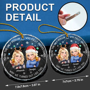 Christmas, Gift For Bestie, Funny - Bestie You Are The Only Person - Personalized Circle Glass Ornament