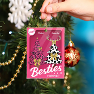 Gift For Bestie,Funny,Christmas - vBesties Forever - Personalized Custom Shaped Acrylic Ornament