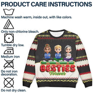 Gift For Bestie,Christmas,Happy,Gift For Sisters,Gift For Brothers,Gift For Sibling,Cousin - Besties Friends Siblings Forever 3D Effect - Personalized Unisex Ugly Sweater