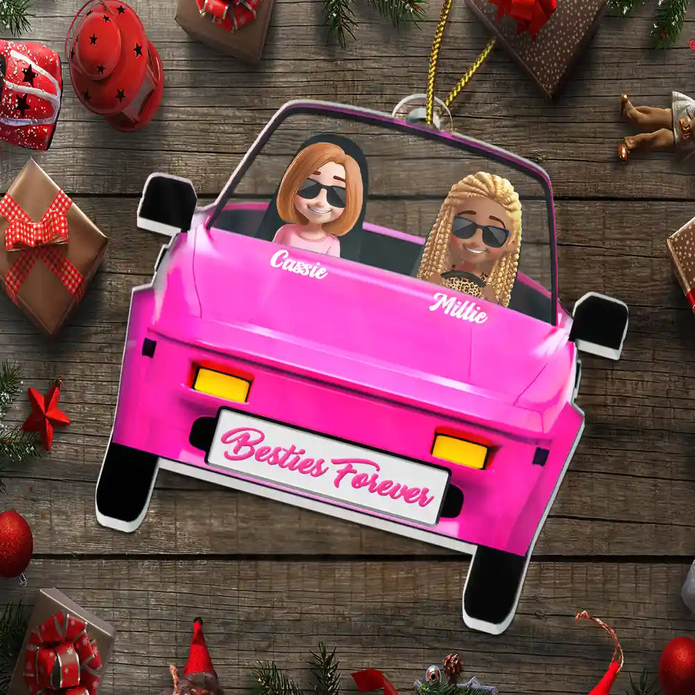 Gift For Bestie,Christmas - Besties On The Board - Personalized Custom Shaped Acrylic Ornament