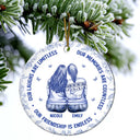 Gift For Bestie,Gift For Sisters,Gifts For Colleagues,Christmas,Happy - Besties Our Laughs Are Limitless Best Friends Toile - Personalized Circle Ceramic Ornament