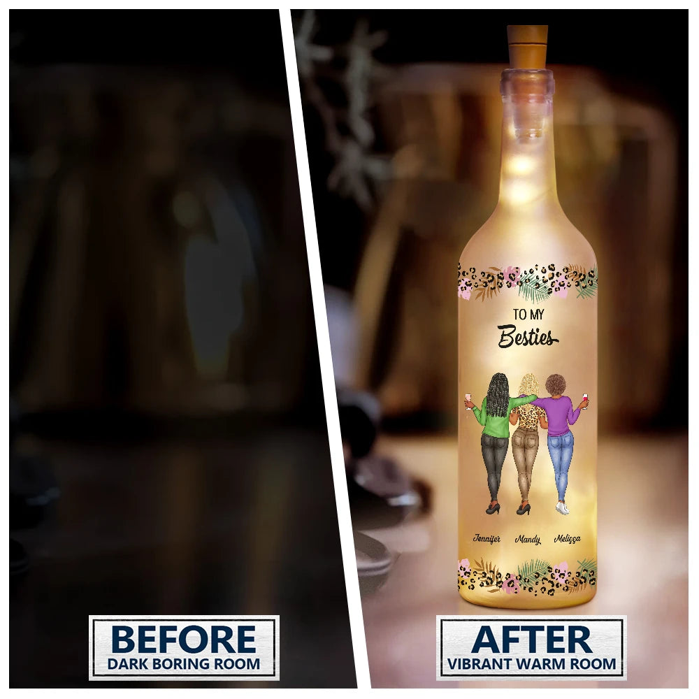 Gift For Bestie,Gift For Women,Happy,Top Market - Besties You Are The Sister I Got To Choose - Personalized Bottle Light