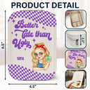 Gift For Wife, Gift For Girlfriend, Gift For Women, Gift For Yourself, Gift For Aunt, Gift For Mother, Gift For Sisters, Gift For Bestie, Funny - Better Late Than Ugly - Personalized Makeup Box With LED Mirror