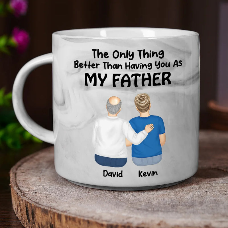 Dad,Daughters,Sons,Gift For Grandpa,Grandpa,Grandkids,Happy,Christmas - Better Than Having You As My Grandpa - Personalized Marble Mug