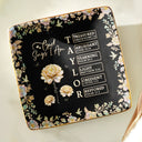 Gift For Women,Gift For Bestie,Love - Bible Verse God Says I Am Birth Flower Nacre Effect - Personalized Ring Dish