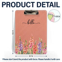Back To School, Teacher, Cozy, Icon - Birth Flower And Name - Personalized Acrylic Clipboard