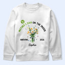 Pregnant Mom,Happy - Birth Flower Baby First Mother's Day On The Inside With Mom - Personalized T Shirt
