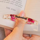 Gift For Yourself, Gift For Women, Happy - Birth Flower Book Lover - Personalized Resin Flower Page Holder