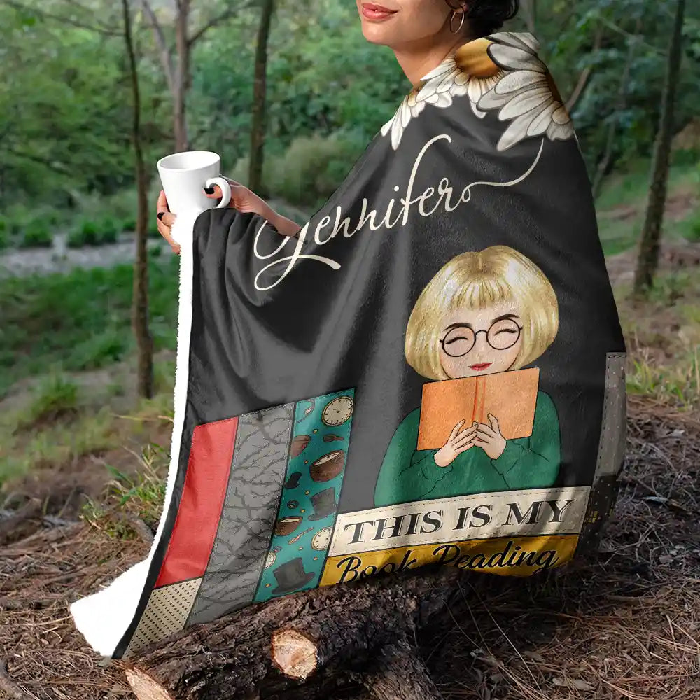 Gift For Women,Gift For Yourself,Reading,Happy - Birth Flower Book Reading Blanket - Personalized Fleece Blanket, Sherpa Blanket