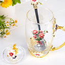 Gift For Yourself, Gift For Women, Happy, Gift For Mother, Gift For Grandma - Birth Flower Bouquet - Personalized Glass Flower Tea Cup