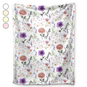 Gift For Bestie, Happy - Birth Flower Custom Name Bestie - Personalized Fleece Blanket, Sherpa Blanket