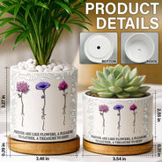 Gift For Bestie, Old Best friends, Gift For Sisters, Happy - Birth Flower Grow An Old Friend - Personalized Ceramic Plant Pot