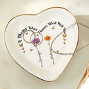 Gift For Mother,Gift For Grandma,Happy - Birth Flower If Nanas Were Flowers I'd Pick You - Personalized Heart Ring Dish