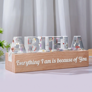 Gift For Mother - Birth Flower Mommy We Love You - Personalized Custom Shaped LED Light