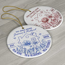 Gift For Couples,Christmas,Gift For Husband,Gift For Wife,Gift For Boyfriend,Gift For Girlfriend,Happy - Birth Flower New Home New Beginning - Personalized Circle Ceramic Ornament