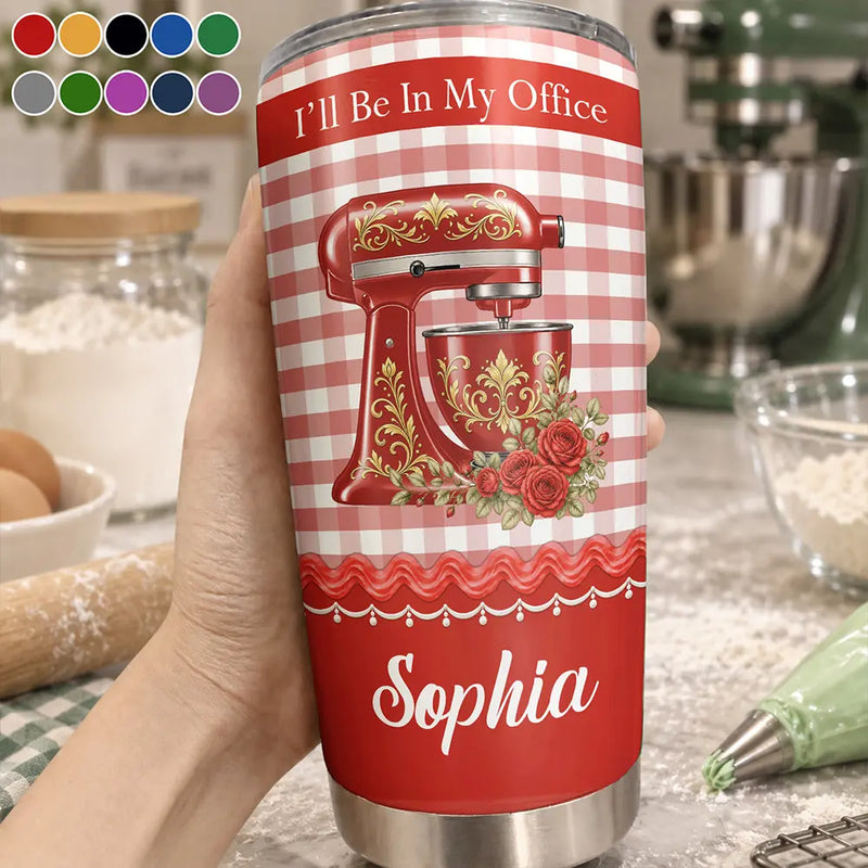Baking,Christmas,Cozy,Gift For Yourself,Gift For Women,Icon - Birth Flower Stand Mixer With Name For Baking Lovers - Personalized Tumbler