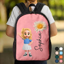 Top Market,Adorable,Back To School,Gift For Kids,Vector - Birth Flower & Adorable Kid - Personalized Kids Backpack