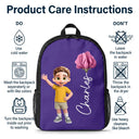 Top Market,Adorable,Back To School,Gift For Kids,Vector - Birth Flower & Adorable Kid - Personalized Kids Backpack
