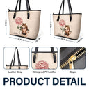 Gift For Yourself,Gift For Women - Birth Month Flower Blooming - Personalized Leather Tote Bag
