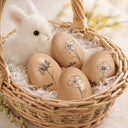 Gift For Kids, Gift For Grandkids - Birth Month Flower Blooms - Personalized Musical Wooden Easter Egg Shaker