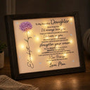 Sentimental,Gift For Children,Gift For Daughter,Icon - Birth Flower To My Daughter Even When I'm Not Close By - Personalized LED Light Shadow Box